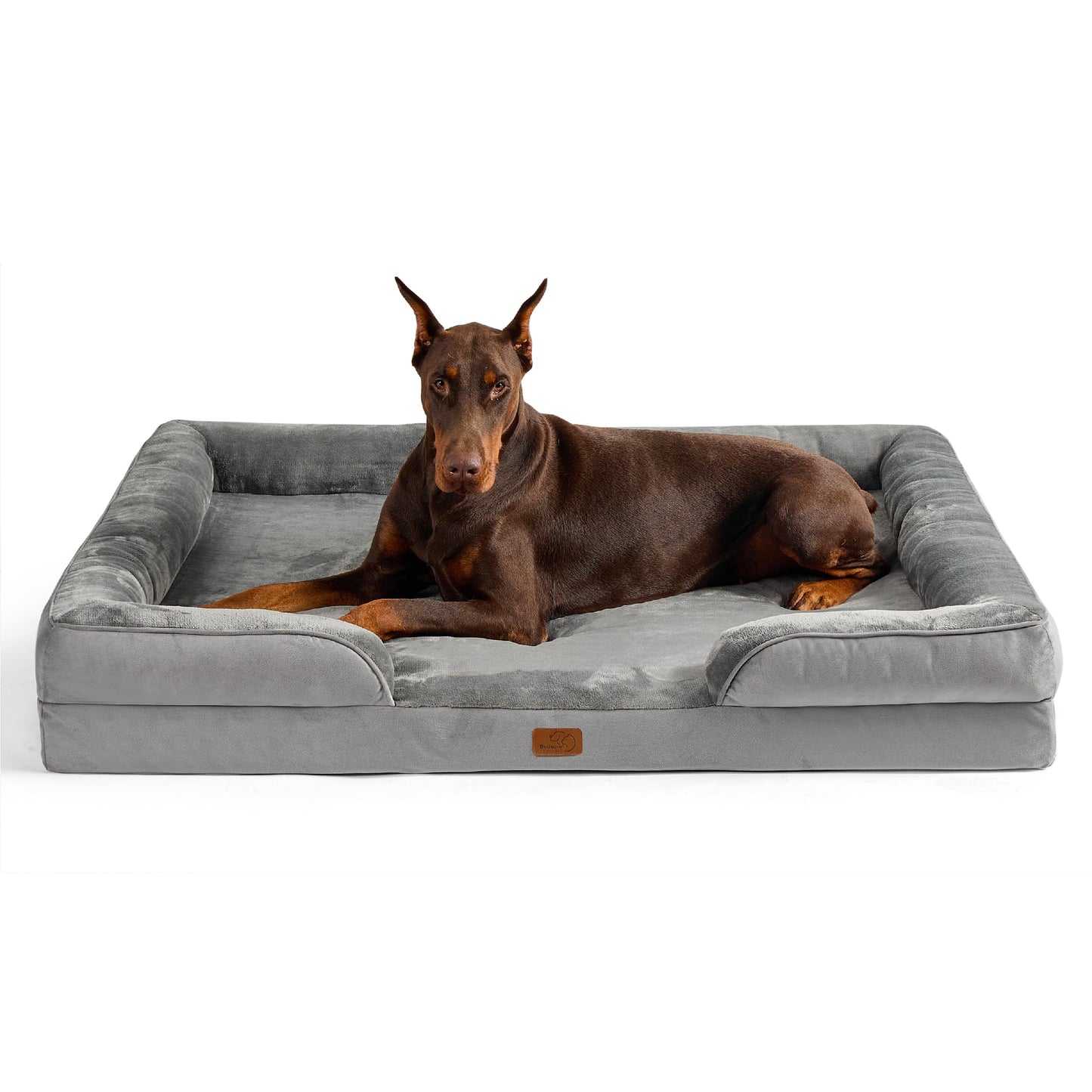 Bedsure XXL Orthopedic Dog Bed - Washable Great Dane Dog Sofa Beds for Giant Dogs, Supportive Foam Pet Couch Bed with Removable Washable Cover, Waterproof Lining and Nonskid Bottom, Grey