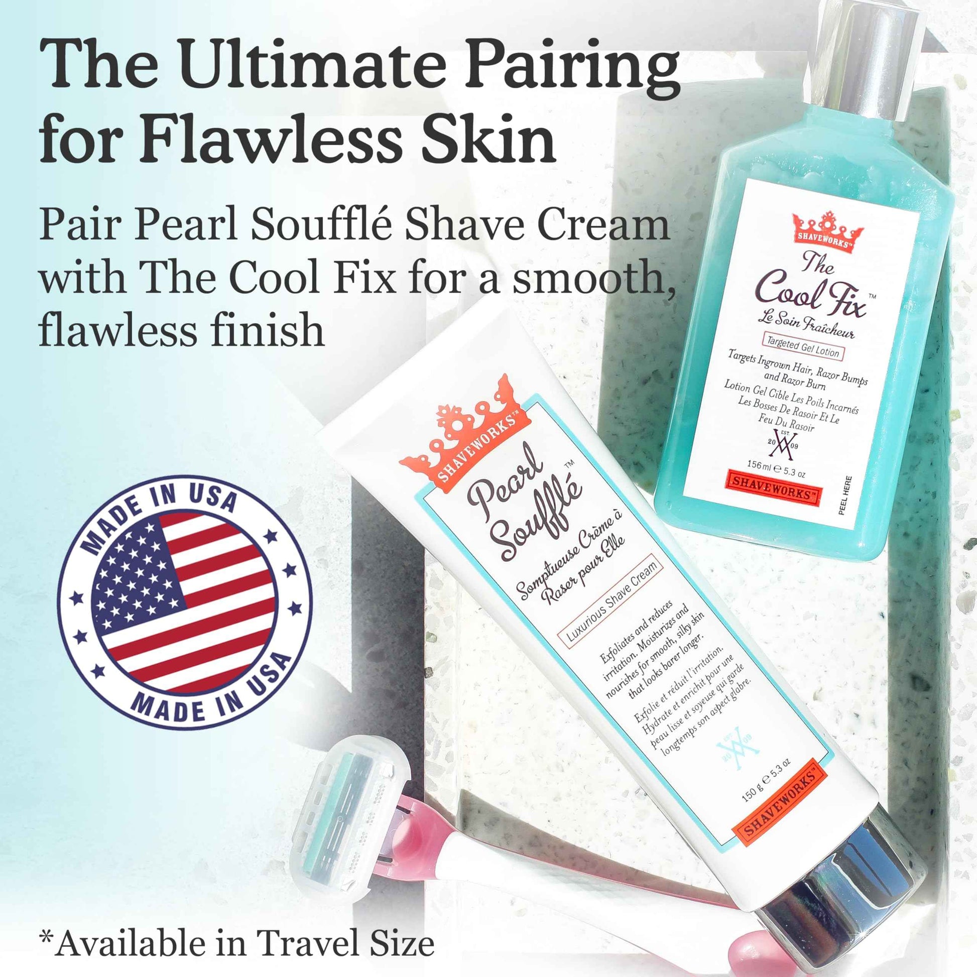 Shaveworks Pearl Soufflé Shaving Cream for Women – Soothing, Hydrating Shave Lotion for Legs, Underarms, Bikini Area – Reduces Irritation, Slows Future Hair Growth 5.3 Fl Oz