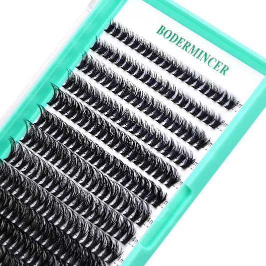 Bodermincer Lash Extension 240pcs C Curl 10D/20D Cluster Mixed, 8/9/10/11/12mm,10/11/12/13/14mm,12/13/14/15/16mm Mixed 8-10-12-14-16mm MIX Individual Cluster Lashes (40D-D Curl-15mm)