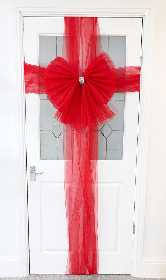 Christmas Concepts® DIY Decorative Door Bow with Diamante Decoration - Wedding/Parties/Christmas (Red)