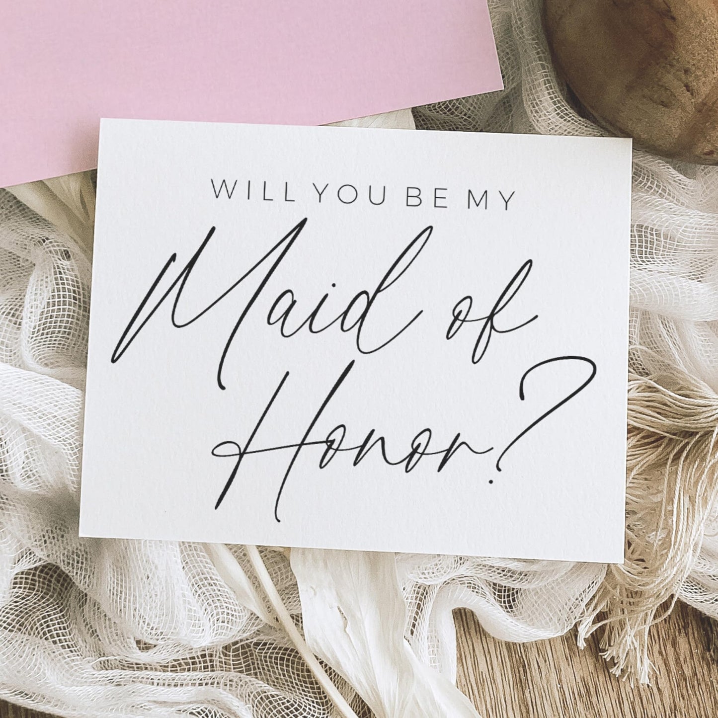 Will You Be My Bridesmaid Card. Will You Be My Maid Of Honor Card. Will You Be My Matron Of Honor Card. (1 CARD, MAID OF HONOR)