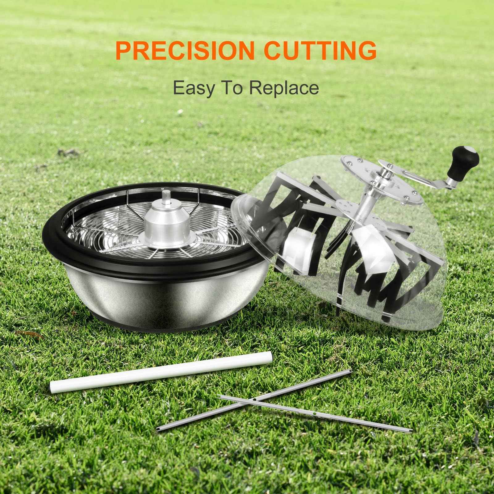 Simple Deluxe 4-Pack 16 inch Bowl Leaf Trimmer Blades Replacement Stainless Spin Clean Cut Include 2 Serrated 2 Straight Blades, Actual Length 13.4 Inches