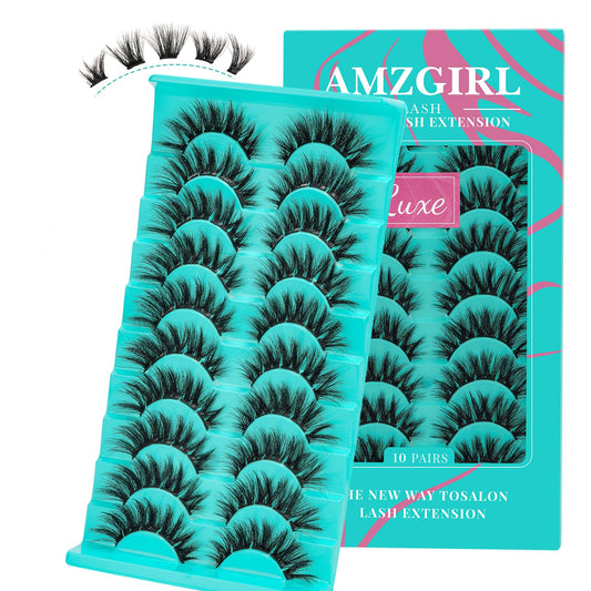 Lash Clusters 10 Pairs Cluster Lashes Wispy 3D Eyelash Clusters D Curl Fluffy Diy Lash Extensions at Home Natural Individual Lashes Cluster False Eyelashes(Luxe,11-15mm)