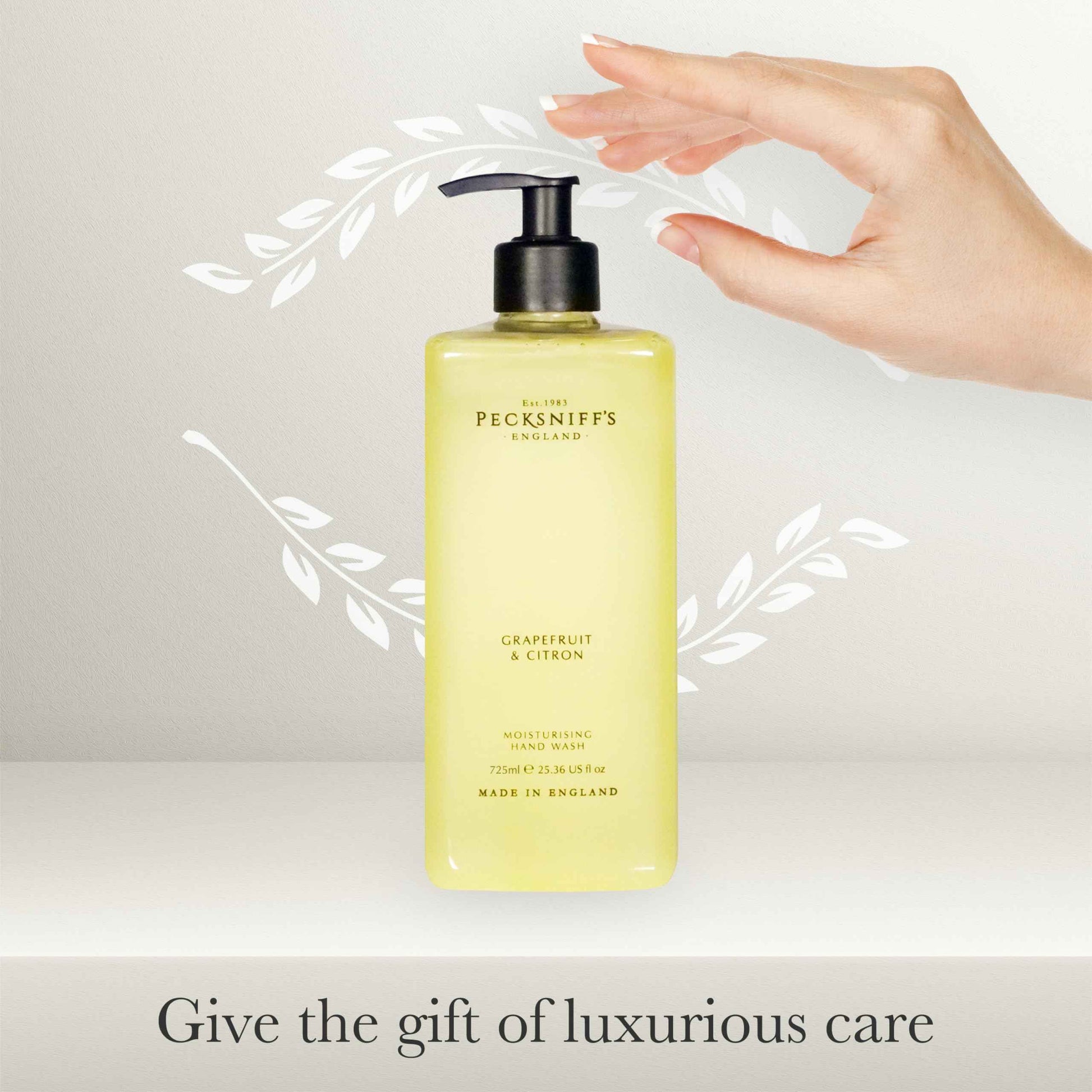 Pecksniff's Grapefruit & Citron Hand Wash – Luxury Liquid Hand Soap 725 ml/24.52 fl oz, Softening, Hydrating, Revitalising, Cruelty-Free, Made in England