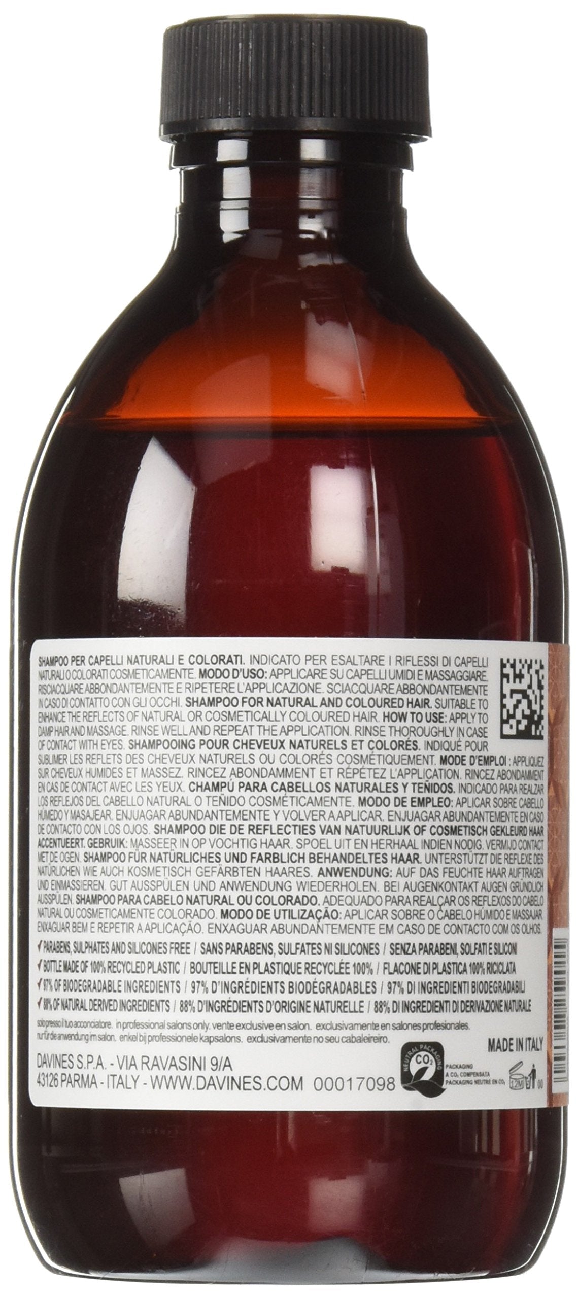 Davines Alchemic Shampoo, Copper, 9.47 Fl Oz