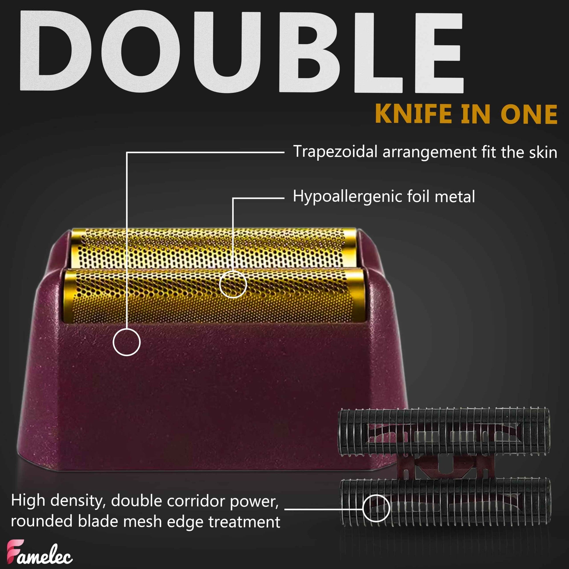 FAMELEC 2 Pack for Wahl Shaver Foil Replacement Professional 5 Star Series Finale Shaver, Fit for Foil Cutter Bar Assembly Gold Super Close Shaving Models 7031-100 7043-100 7031-200