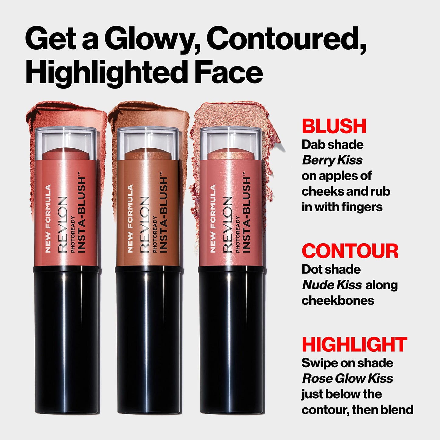 Revlon Blush Stick, PhotoReady Insta-Blush Face Makeup with Cream to Powder Formula, High Impact Color, Moisturizing Creamy Formula, 300 Rose Gold Kiss, 1.15 Oz