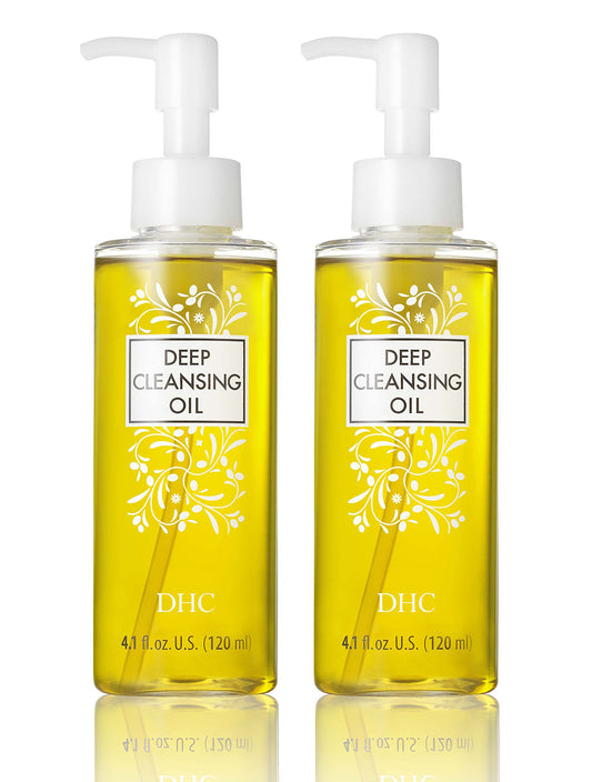 DHC Deep Cleansing Oil Medium 2 pack, Facial Cleansing Oil, Makeup Remover, Cleanses without Clogging Pores, Residue-Free, Fragrance and Colorant Free, All Skin Types, 4.1 fl. oz.