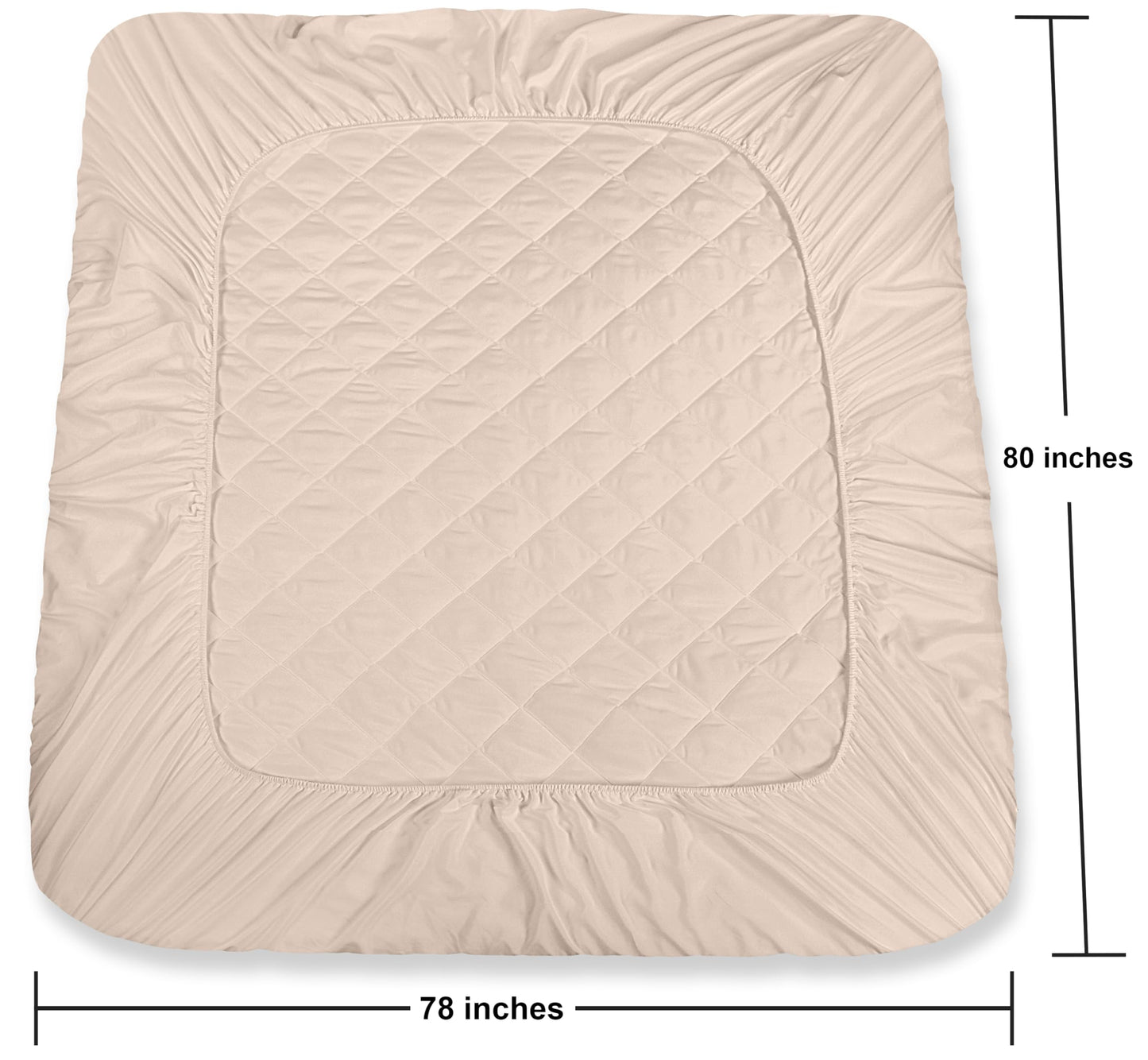 Utopia Bedding Quilted Fitted Mattress Pad (King, Beige) - Elastic Fitted Mattress Protector - Mattress Cover Stretches up to 16 Inches Deep - Machine Washable Mattress Topper