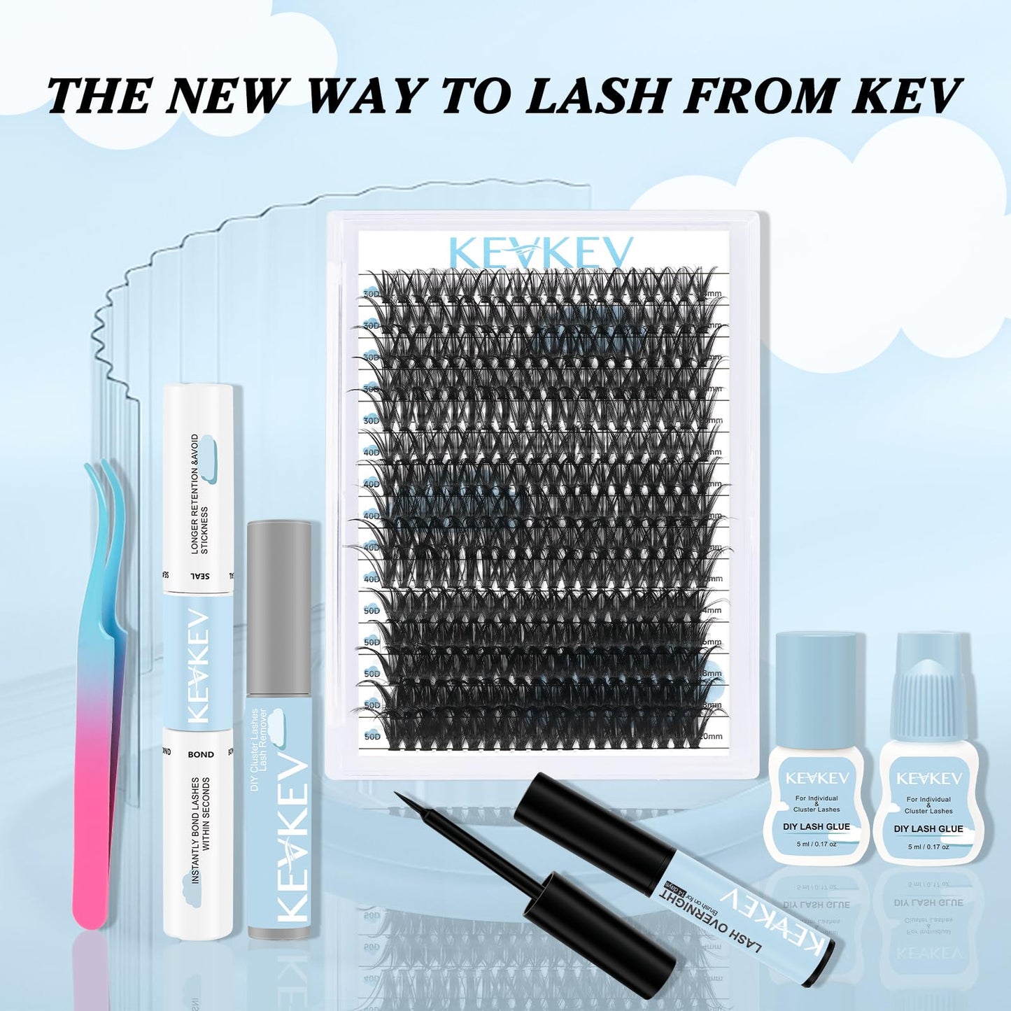 300 Pcs Lash Clusters Individual Lashes 30D+40D+50D Cluster Lashes C Curl 14-20 Mix Length Eyelash Clusters DIY Lash Extension at Home Easy to Apply Natural Volume Look(30D+40D+50D, C-14-20mix)