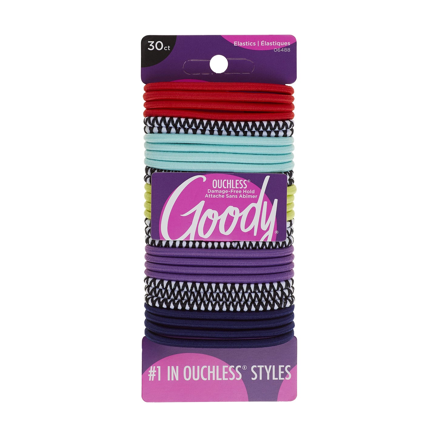 Goody Women's Ouchless Braided Elastics, Neon Tribal, 30 CT