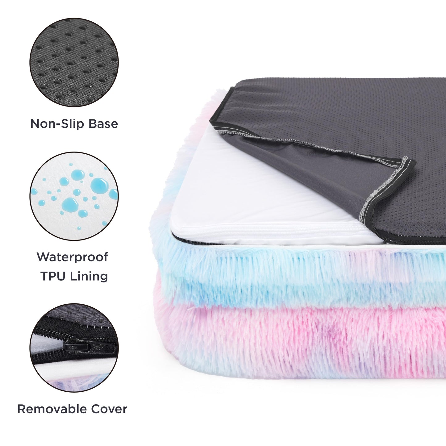 Bedsure Small Orthopedic Dog Bed - Washable Calming Dog Sofa Beds for Small Dogs, Supportive Foam Pet Couch Bed with Removable Washable Cover, Waterproof Lining and Nonskid Bottom Couch, Multi Color