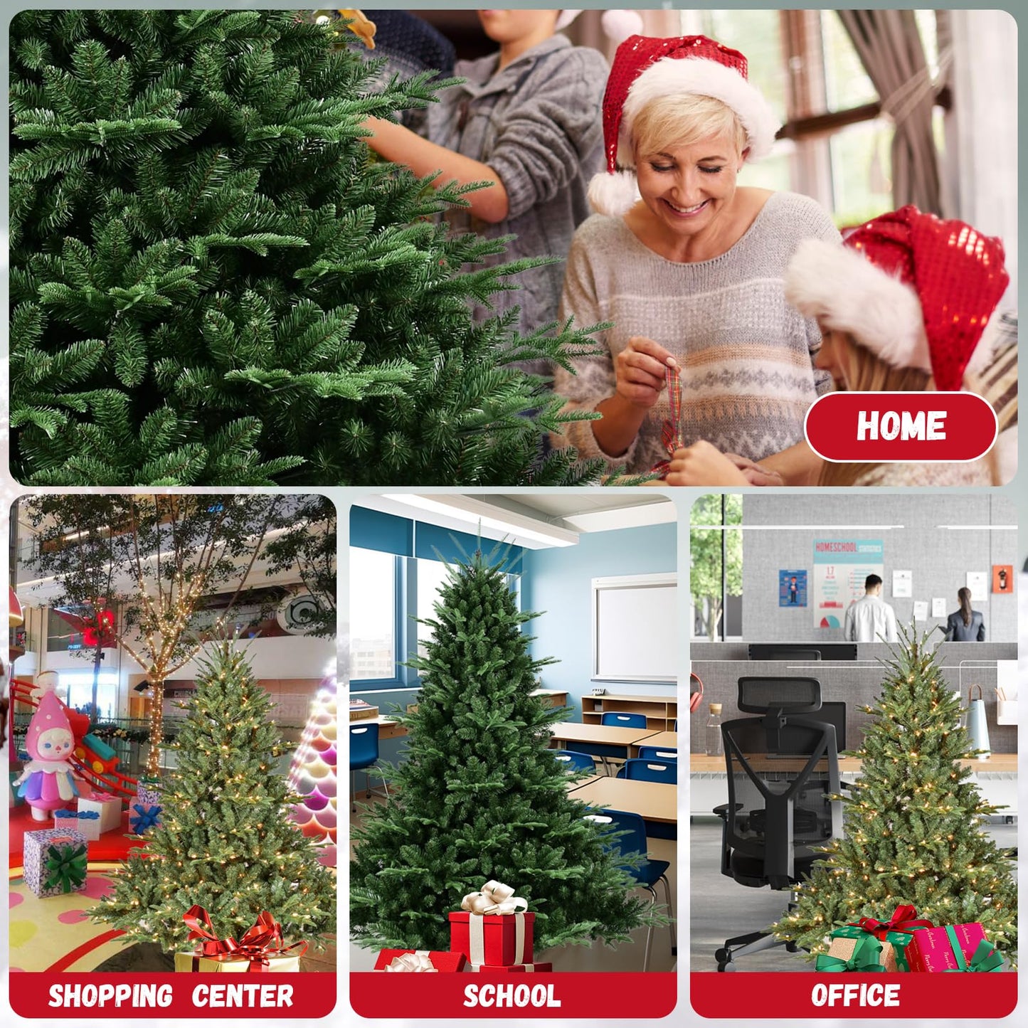 Realistic Artificial Unlit Christmas Tree, Leheyhey 4ft Christmas Tree for Home, Office, Party Decoration, 674 PE&PVC Mixed Branch Tips, Easy Assembly, Metal Hinges & Foldable Base