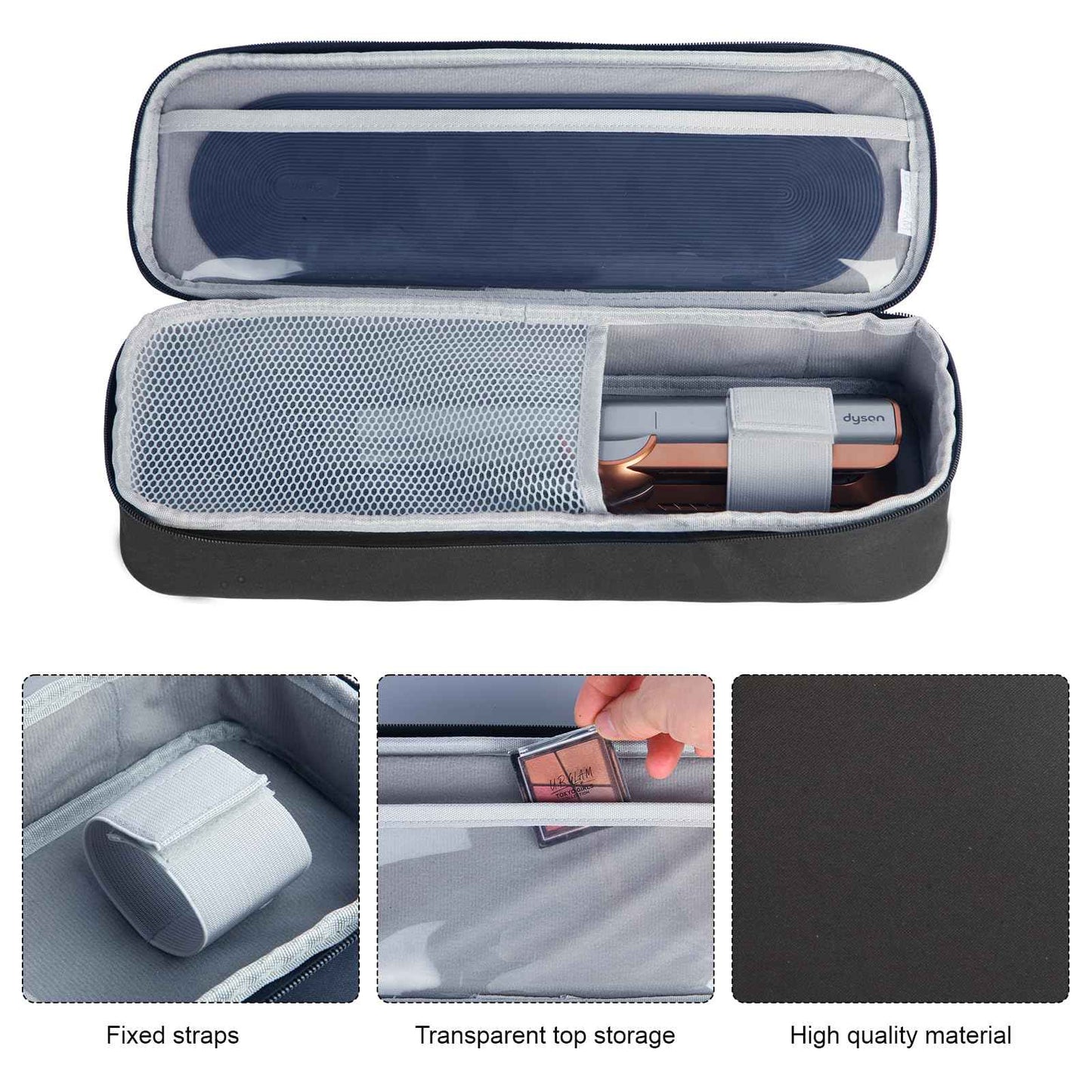 GENCAM Carrying Case Compatible with Dyson Airstrait Straightener, Travel Case for Airstraight, Portable Storage Case for Airstrait/Corrale Hair Straightener (Black)