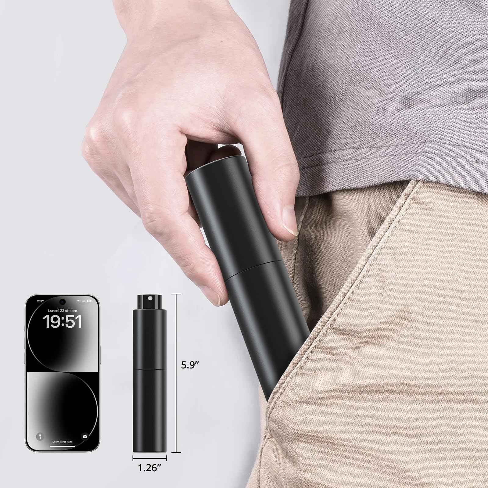 FENHON Small Spray Bottle 1oz, Travel Spray Bottles TSA Approved, 30ml Portable Mini Spray Bottle, Fine Mist Spray Bottles for Face，Toiletries Suitable for Women Men to Carry While Traveling (Black)