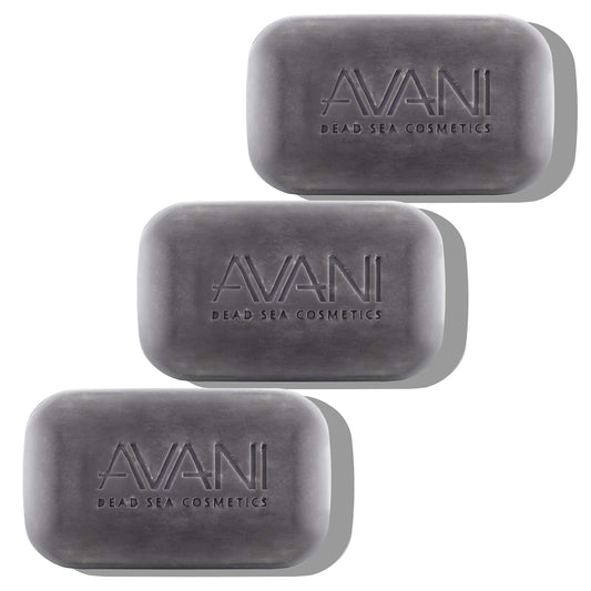 Avani Dead Sea Cosmetics Purifying Mud Soap – Includes Vitamins, Essential Oils, Plant Extracts – 3 Pack