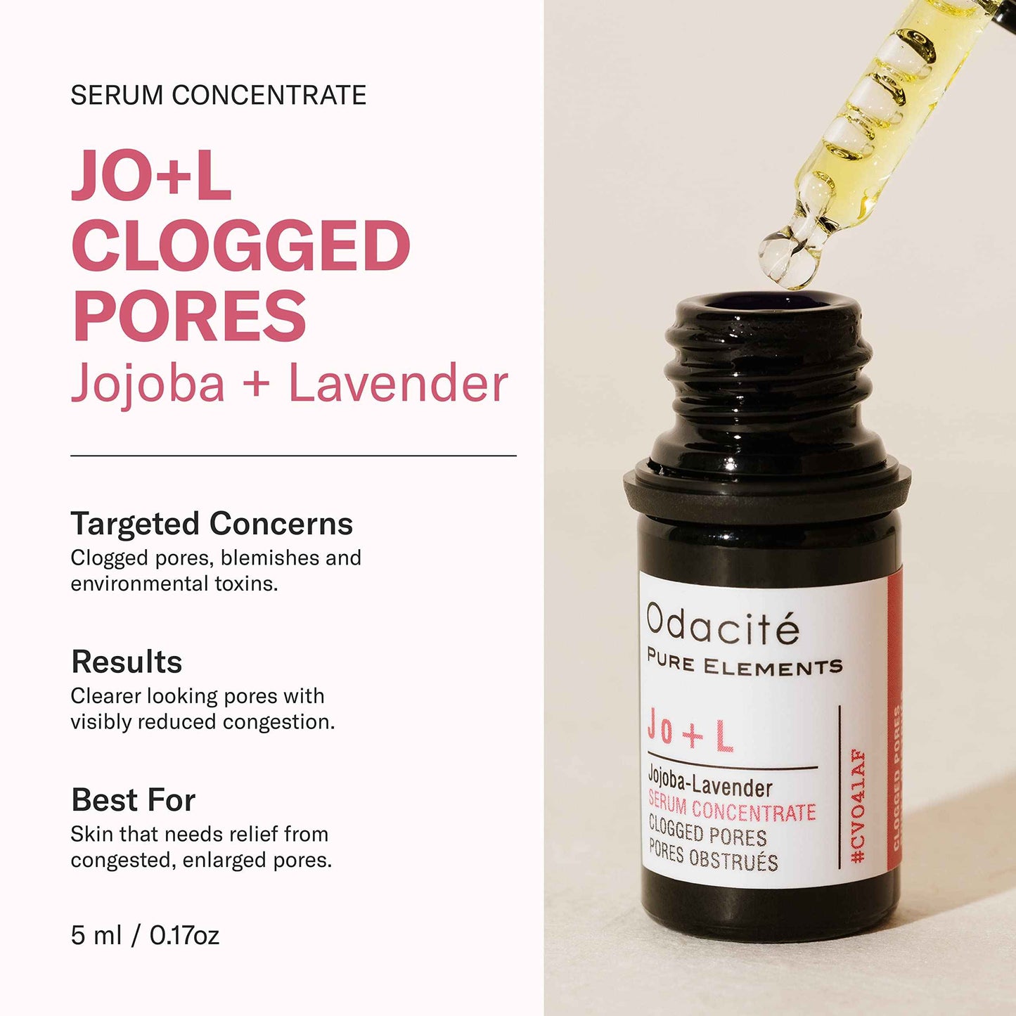 Odacité Acne Serum Concentrate for Face, Pore Cleanser Facial Oil for Skincare with Jojoba + Lavender - Clogged Pores Facial Serum Concentrate, Blackhead Remover Serum, 0.17 fl. Oz