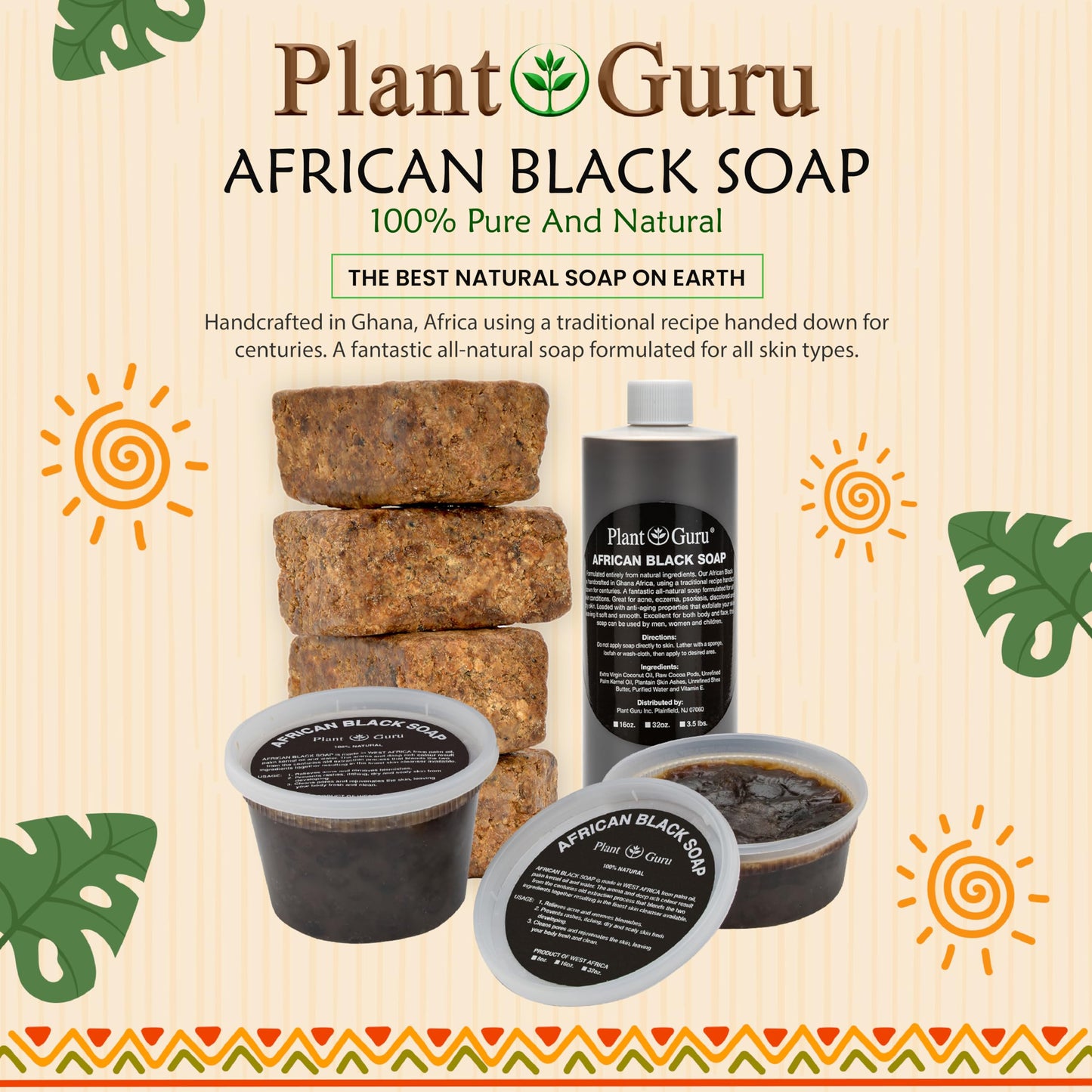 African Black Soap Liquid Half Gallon - 100% Raw Pure Natural From Ghana, Acne Treatment, Aids Against Eczema & Psoriasis, Dry Skin, Scar and Dark spot Removal, Pimples and Blackhead, Face & Body Wash