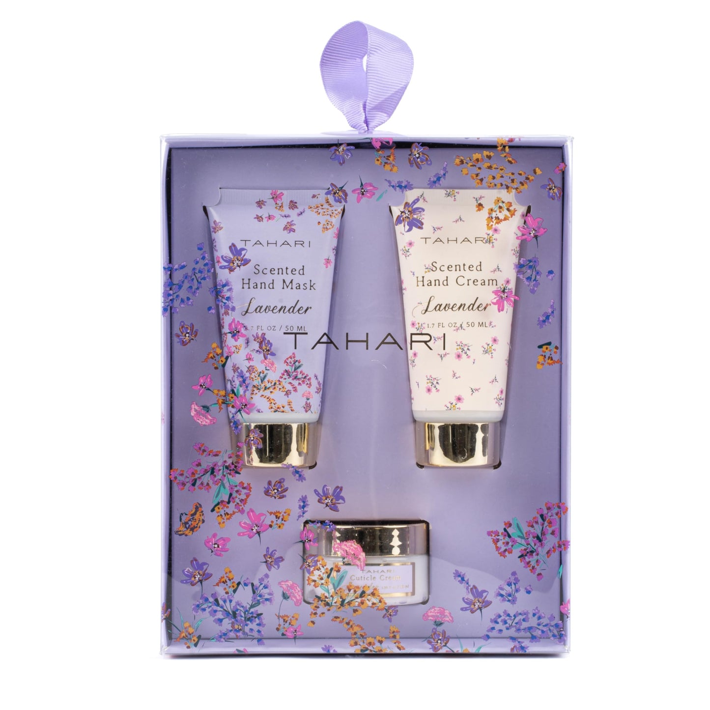 Tahari Hand Lotion Gift Set for Women, Lavender Spa Set, Hand Cream Kit for Women Gift Set Includes Hand Cream, Hand Mask, Cuticle Scru, Lotion Gift Set for Women, Birthday Gifts For Women - (Floral)