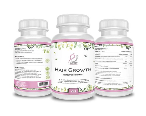 ACTIF Hair Growth for Women with 10+ Advanced Factors, Non-GMO, Stops 99% Hair Loss, Made in USA, 60 Count