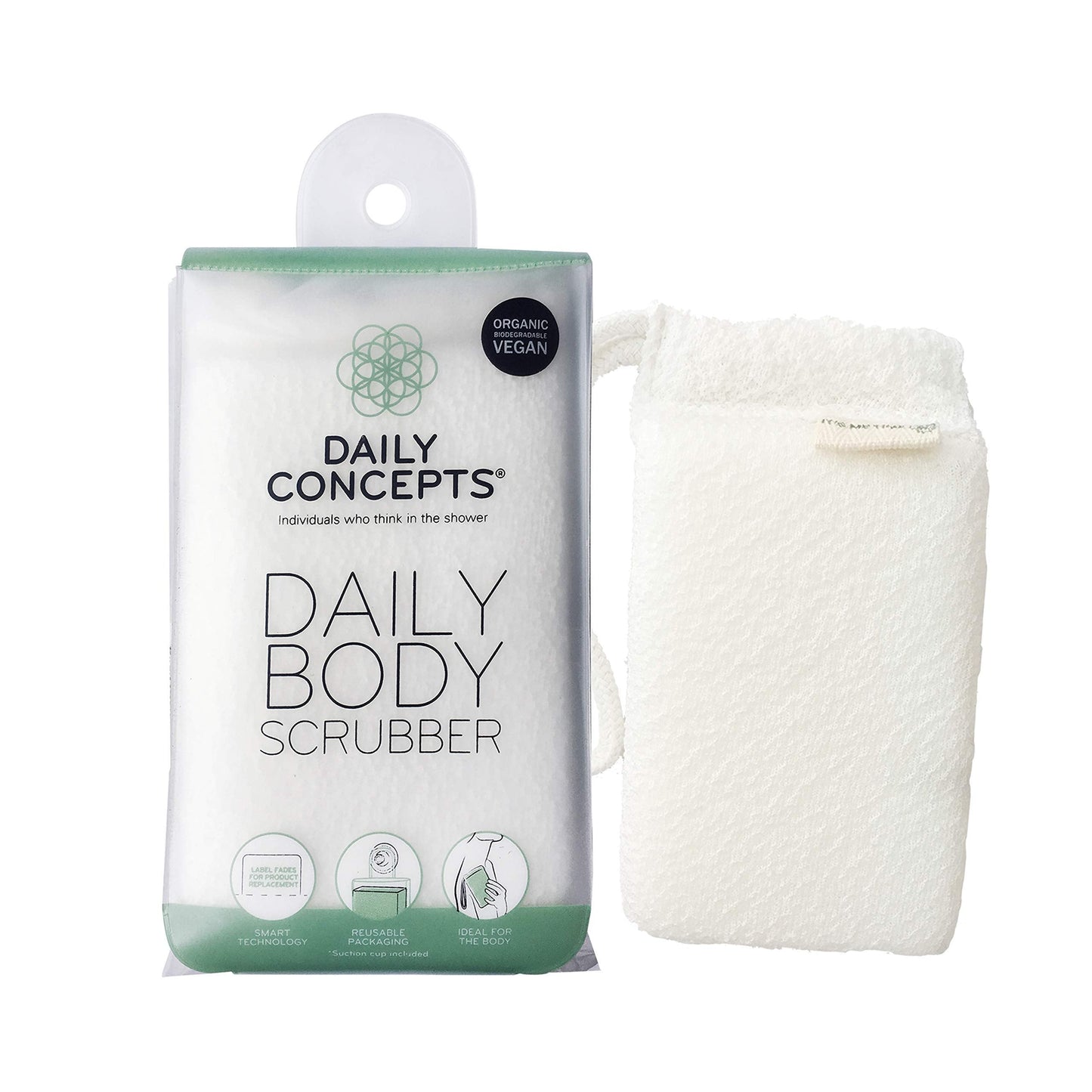 Body Basics by Daily Concepts - Daily Body Scrubber + Daily Stretch Wash Cloth + Daily Exfoliating Gloves