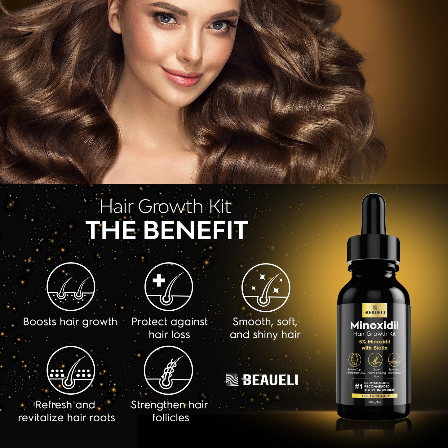 5% Minoxidil for Men, Minoxidil for Women Hair Growth Serum, Minoxidil 5 Percent, Hair Growth for Women and Men with Biotin, Hair Loss Treatments, Hair Regrowth Treatment for Thicker Fuller Hair 30ml