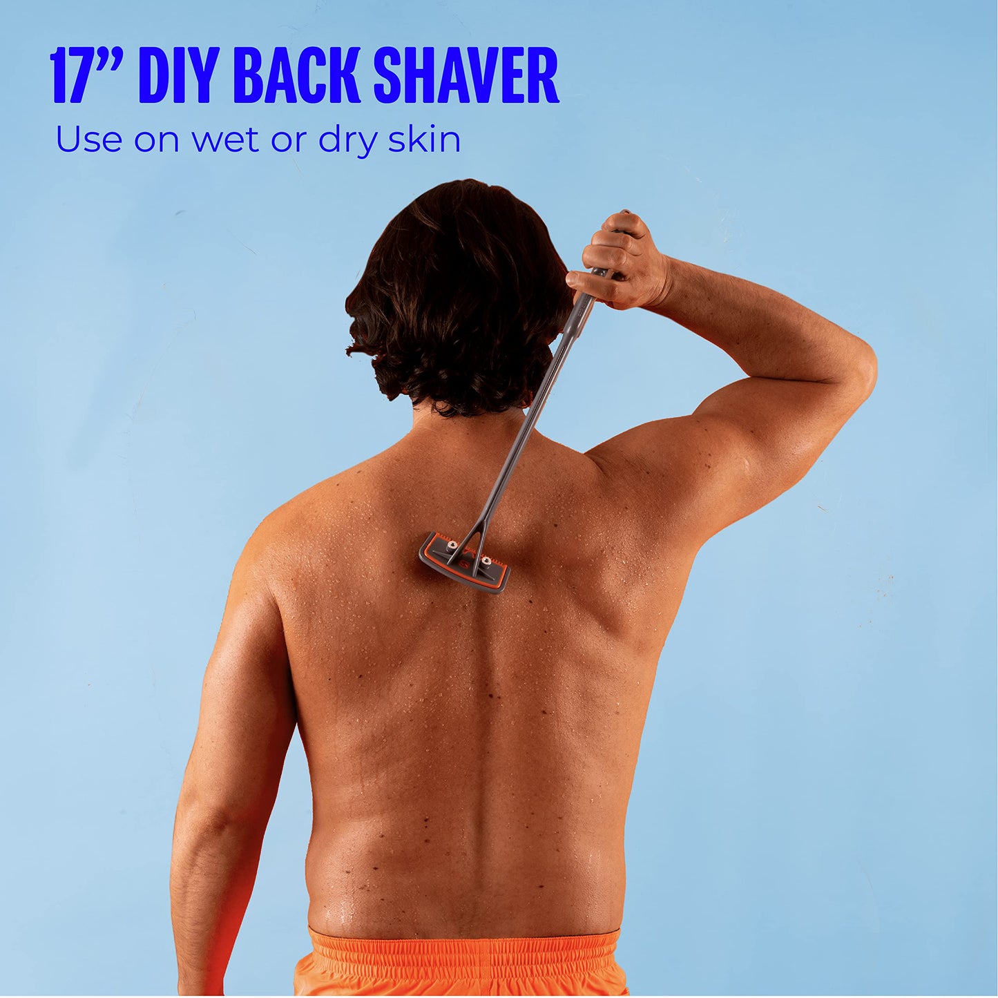 Bro Shaver 2.2. Back Shaver - Body Hair Trimmer. DIY Back shavers. 2 Shave Settings Wet or Dry. Extreme Reach Handle. Mens Grooming Kit, Shaving & Hair Removal Products