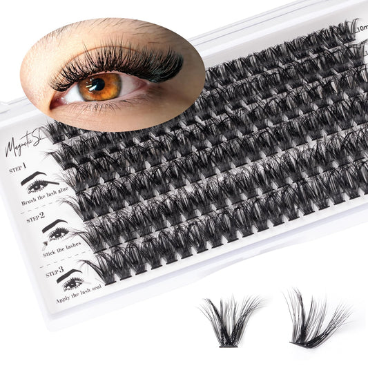 Lashes Cluster 120pcs Individual Lashes Clusters Eyelash Extensions 60D False Eyelashes DIY Wispy Fluffy Lash Extensions Reusable False Eyelashes Natural Look Mix 10-16mm C D Curl-(60D-0.07D)