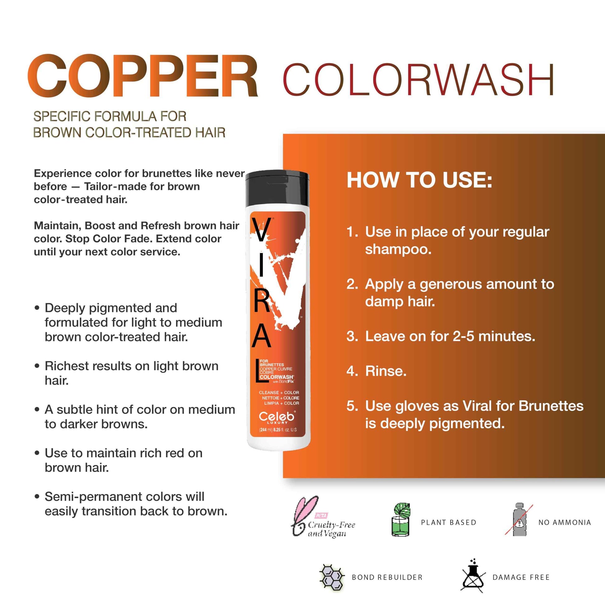 Viral Colorwash Copper for Brunette
