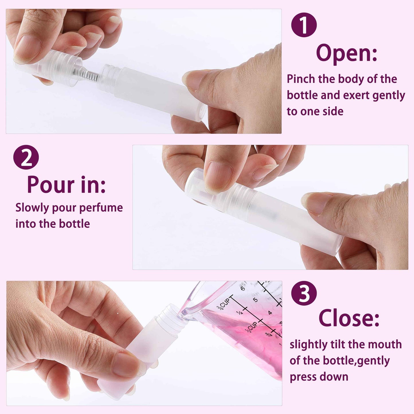 KCKHFA 10 Pack 5ml Mini Perfume Sample Bottles, Fine Mist Perfume Spray Bottle for Travel, Portable Atomizer Sprayer