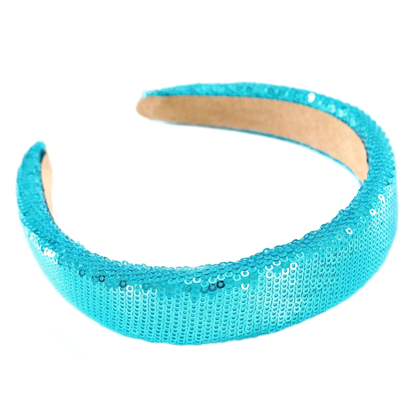 Gmmidea Sequin Sparkly Headbands for Women Girls Glitter Bling Gold Headband Beaded Padded Birthday Holiday Hairbands for Women's Hair Accessories Blue