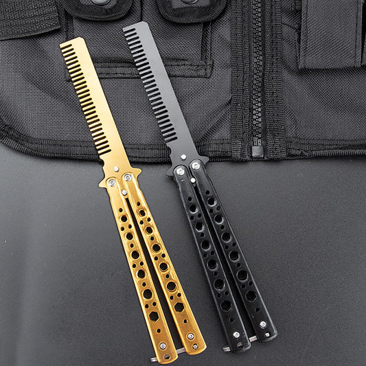 Butterfly Comb,2 PCS Stainless Steel Folding Practice Combs Hair Styling Tools,Training Comb,Hair Styling Accessories Butterfly Comb