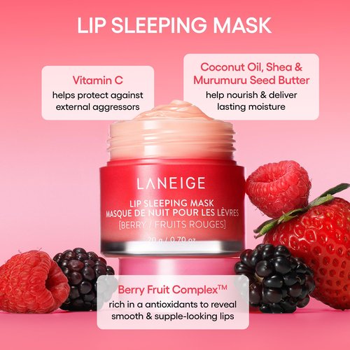 LANEIGE Lip Sleeping Mask Eggnog: Nourish, Hydrate, Vitamin C, Murumuru & Shea Butter, Antioxidants, Flaky, Dry Lips