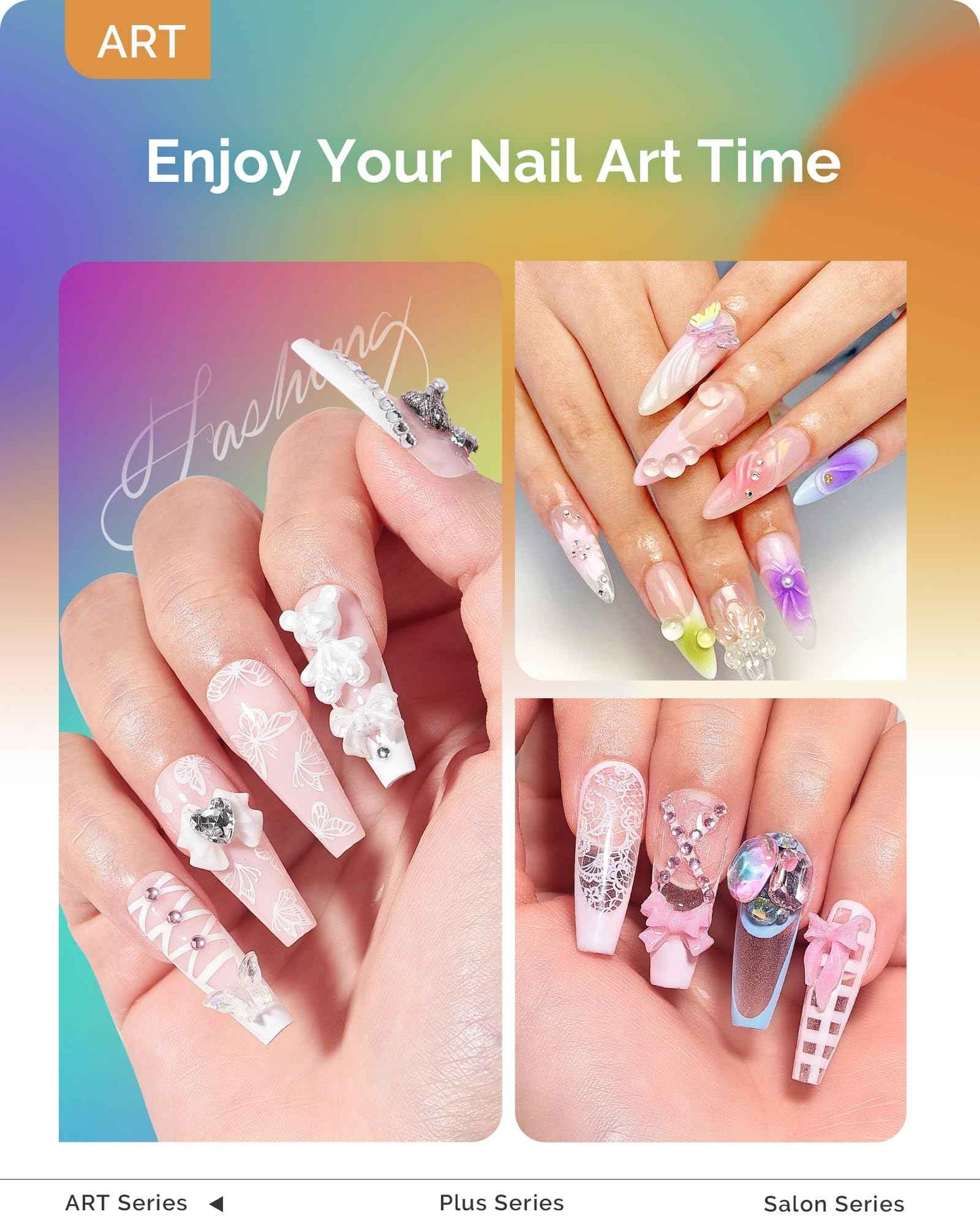 MelodySusie 48W LED UV Nail Lamp - Black with Handheld UV Light for Gel Nails