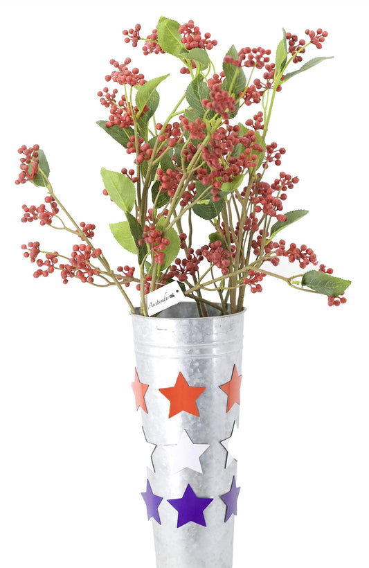 AUSBENDER?DewberrySpray 5pcs Berry Spray Americana?Picks Faux Berry 30.7" Blossom Tall Plant Outdoor Floral Arrangement Decoration Berries Crafts Home Decor Holiday Wedding Parties Primitive(Red)