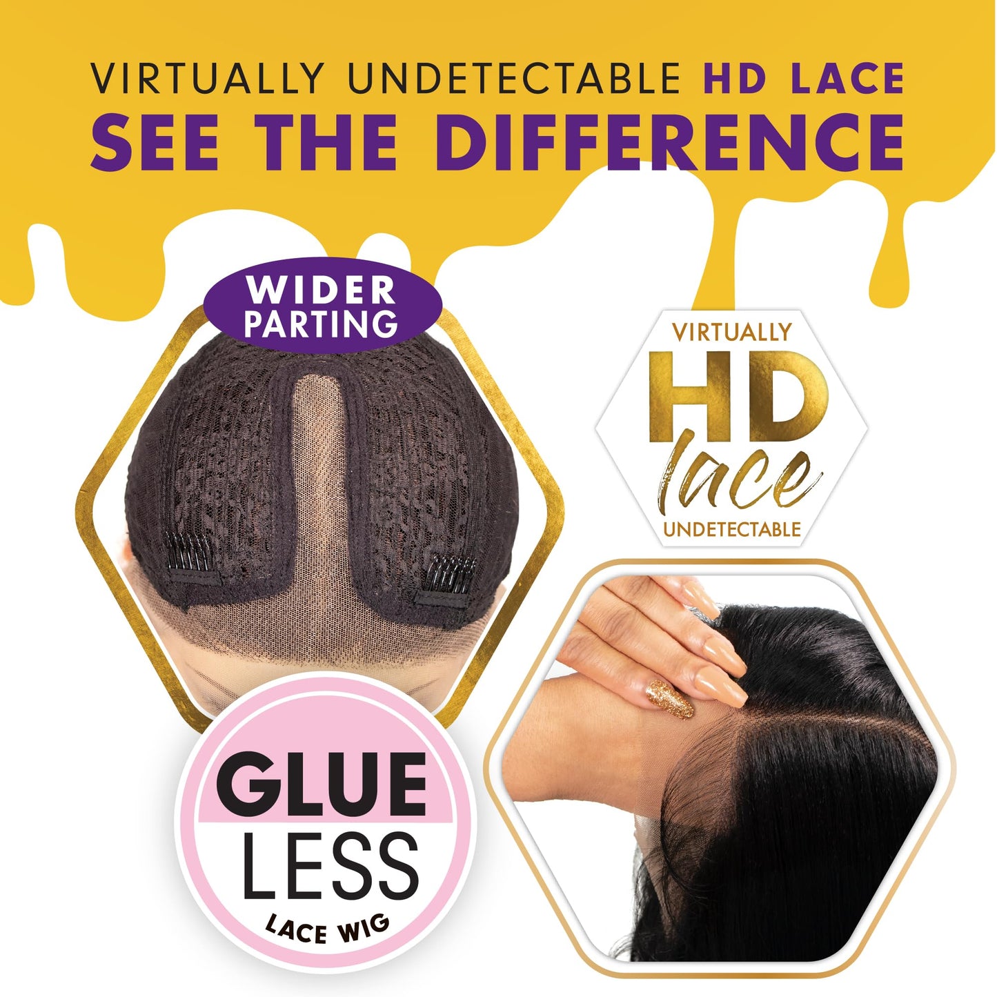 Sensationnel Butta lace front wigs - butta unit 5 glueless extra wide 5 inch deep part synthetic wig preplucked hairline hd lace with babyhair - Butta unit 5 (T4/HONEYBLONDE)