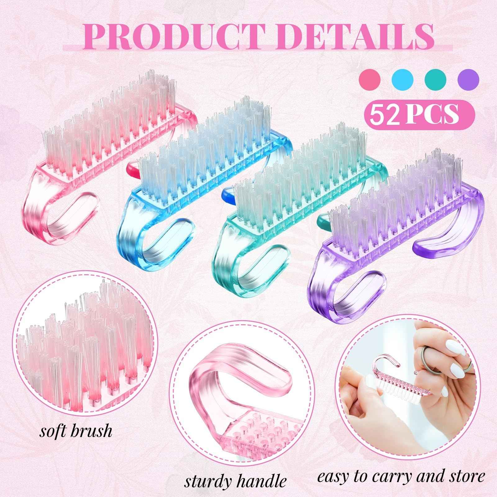 Patelai 100 Pcs Handle Grip Nail Brush Bulk Colorful Nail Scrubber Cleaner Fingernail Brushes Hand Toes Scrub Cleaning Brushes Pedicure Scrubbing Tool for Men and Women, Multicolor Brush