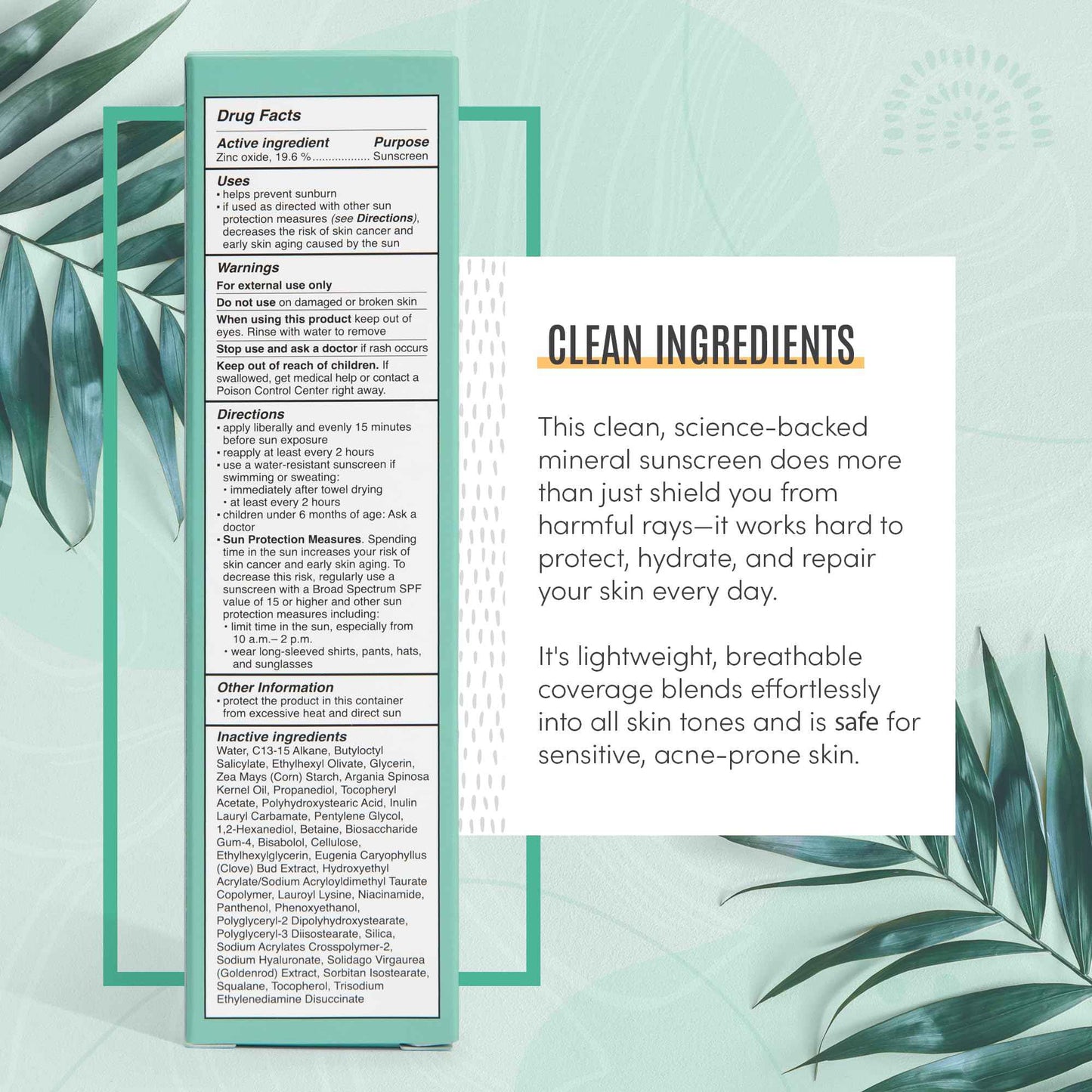 Active Skin Repair SPF 50 Hydrating Daily Sunscreen and Face Moisturizer, Non-Nano Zinc, Non-Toxic Broad Spectrum Protection Hydrating Mineral Facial Sunscreen, 1.7 fl. oz.