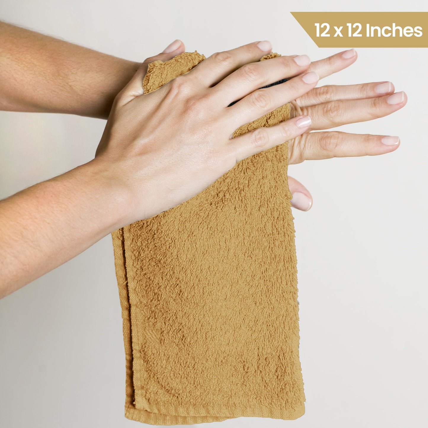 Utopia Towels 24 Pack Cotton Washcloths Set - 100% Ring Spun Cotton, Premium Quality Flannel Face Cloths, Highly Absorbent and Soft Feel Fingertip Towels (Beige)