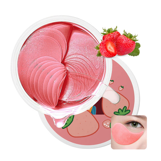 Under Eye Masks, Collagen Eye Mask, Strawberry Eye Patches for Puffy Eyes 60 pcs, Under Eye Patches for Dark Circles and Puffiness, Hydrating Eye Mask Skincare, Eye Gel Pads for Eye Bags and Wrinkles Under Eye Treatment