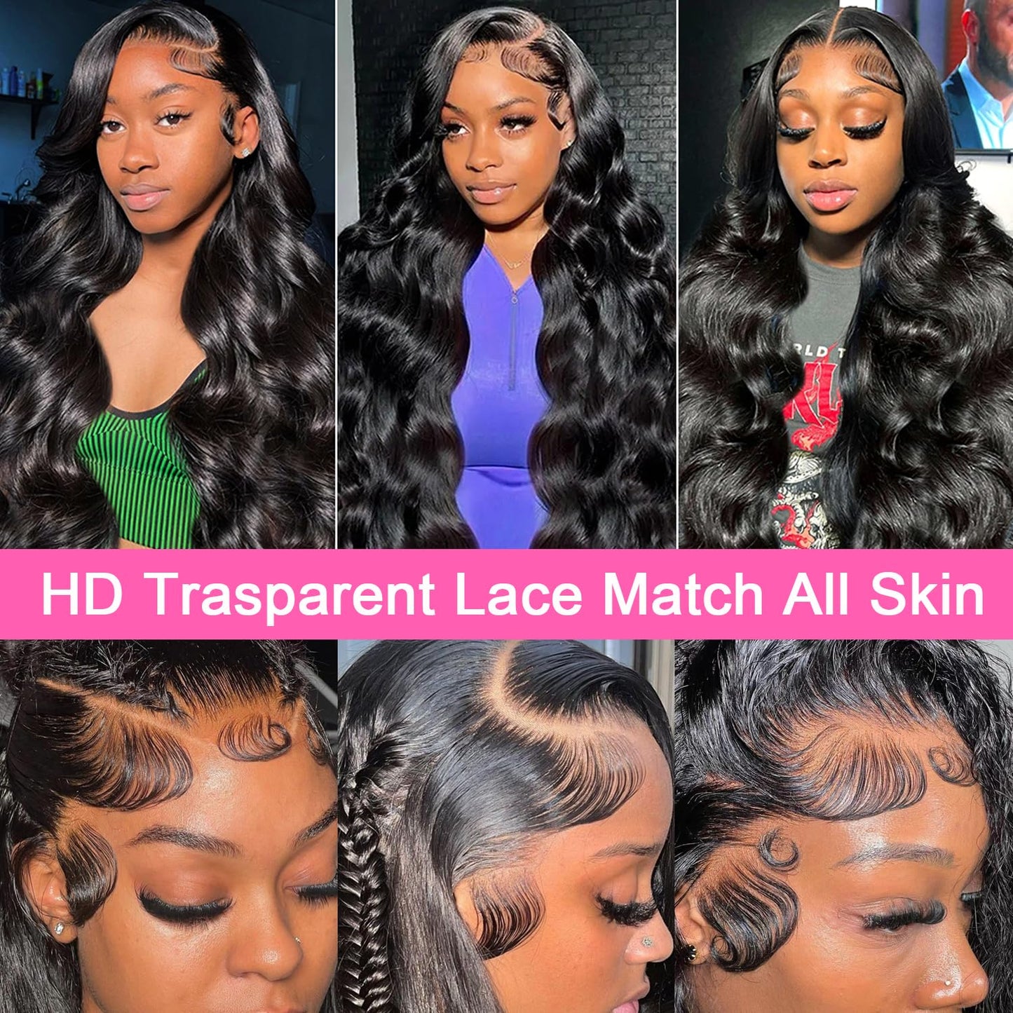 NAJOAI 26 Inch Body Wave Lace Front Wigs Human Hair Pre Plucked 180% Density HD 13x4 Frontal Wigs Glueless Wigs Human Hair Lace Front Wig for Black Women with Baby Hair Natural Black