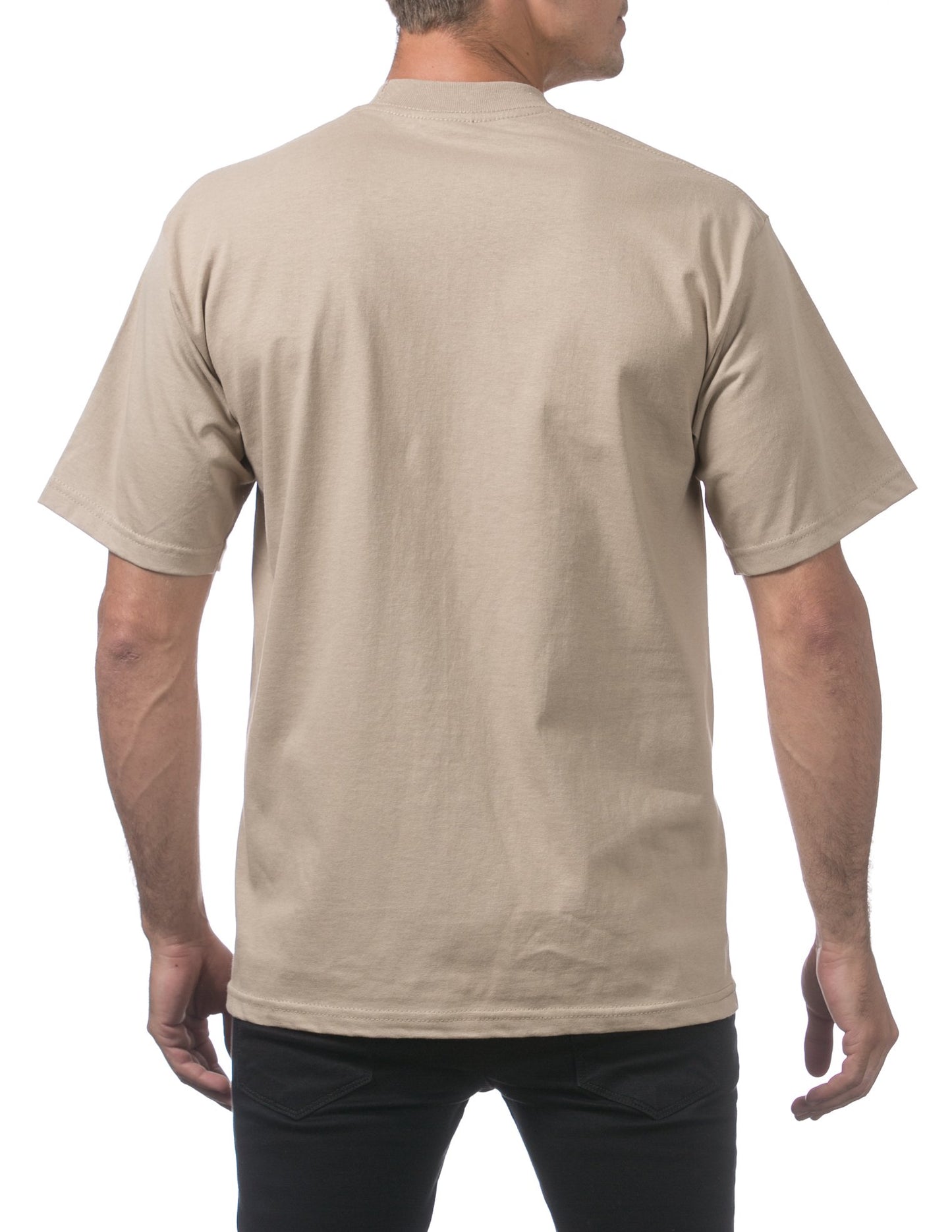 Pro Club Men's Heavyweight Cotton Short Sleeve Crew Neck T-Shirt, Khaki, Small