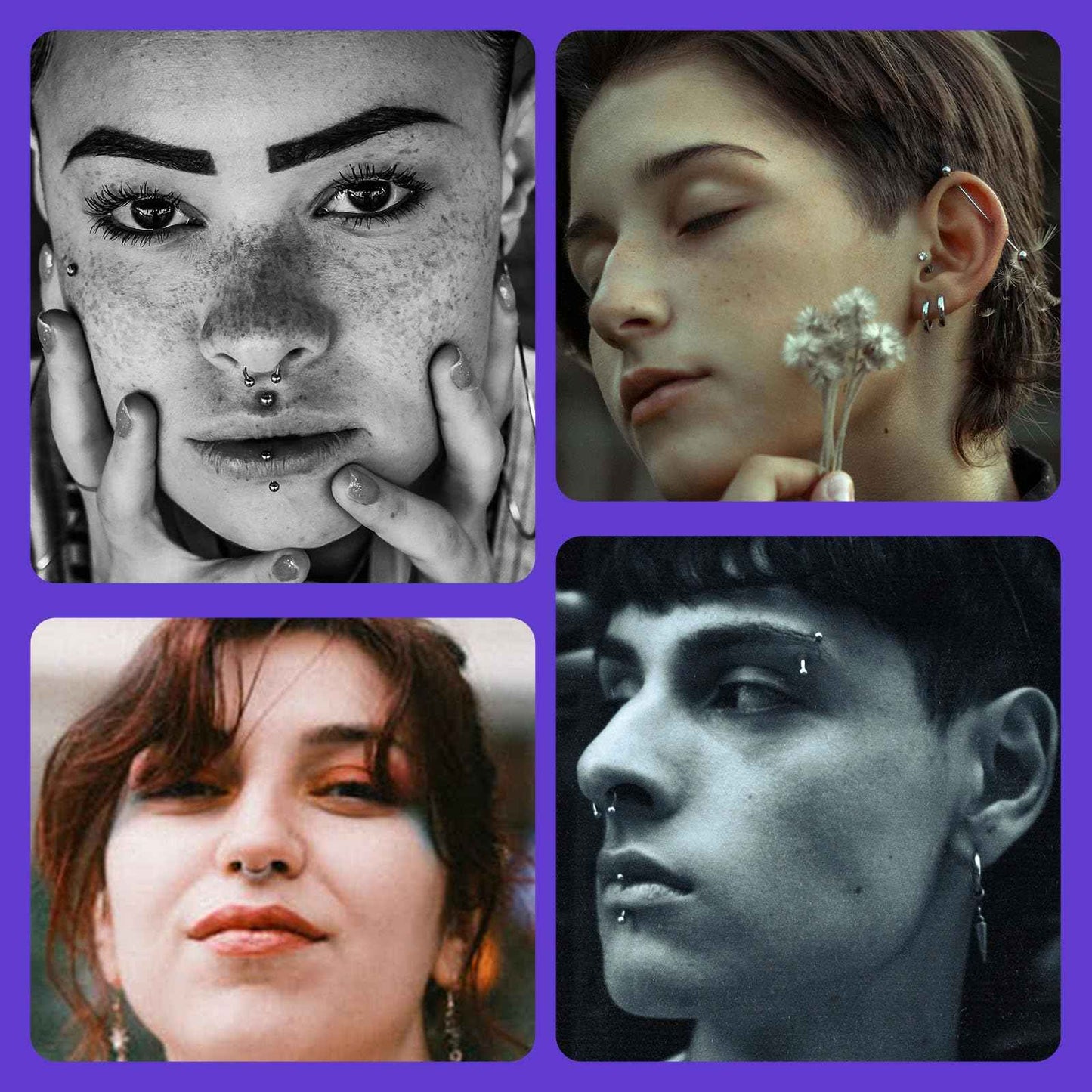 50Pcs Mixed Catheter Piercing Needles IV Catheter Needles 14G 16G 18G 20G 22G Hollow Needles Ear Nose Piercing Needle for Lip Tongue Belly Navel Nipple Professional Piercing Tools