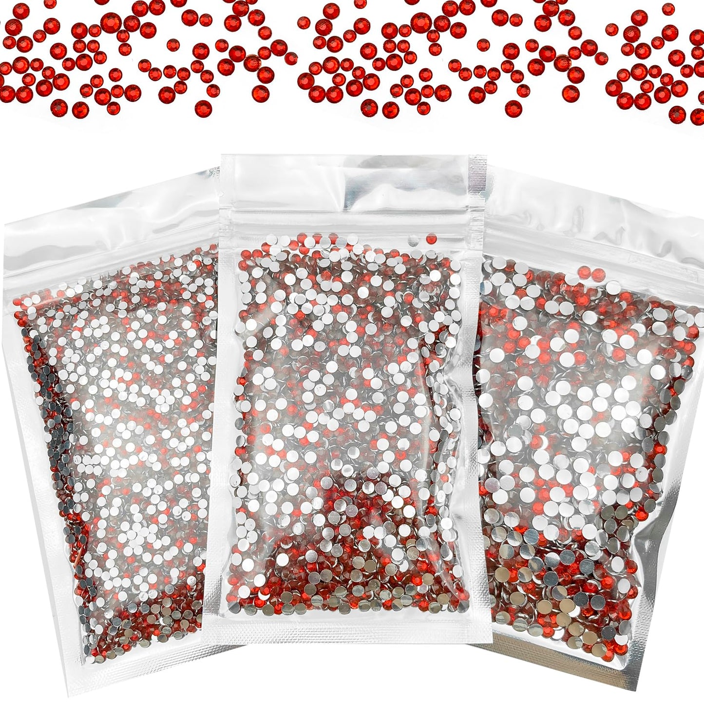 Mulutoo 18000Pcs Resin Flatback Rhinestone 3mm 4mm 5mm Resin Non Hotfix Rhinestones for Nails, Tumblers, Mugs, Bottles, Craft Decoration, Loose Bling Glitter Diamond Stone(106 - Red)