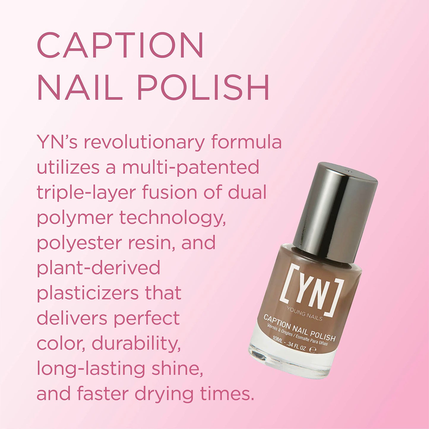 Young Nails Caption Nail Polish. Chip Resistant Nail Lacquer with Glossy Shine Finish, Professional Nail Polish