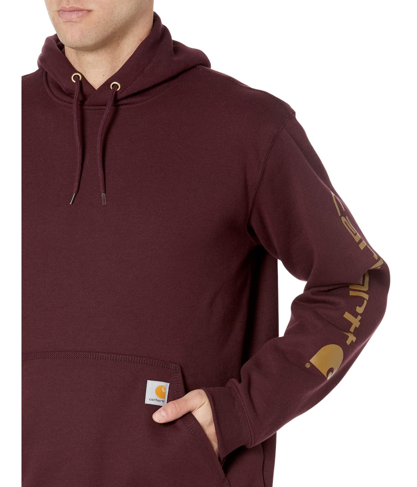 Carhartt Men's Loose Fit Midweight Logo Sleeve Graphic Sweatshirt, Port