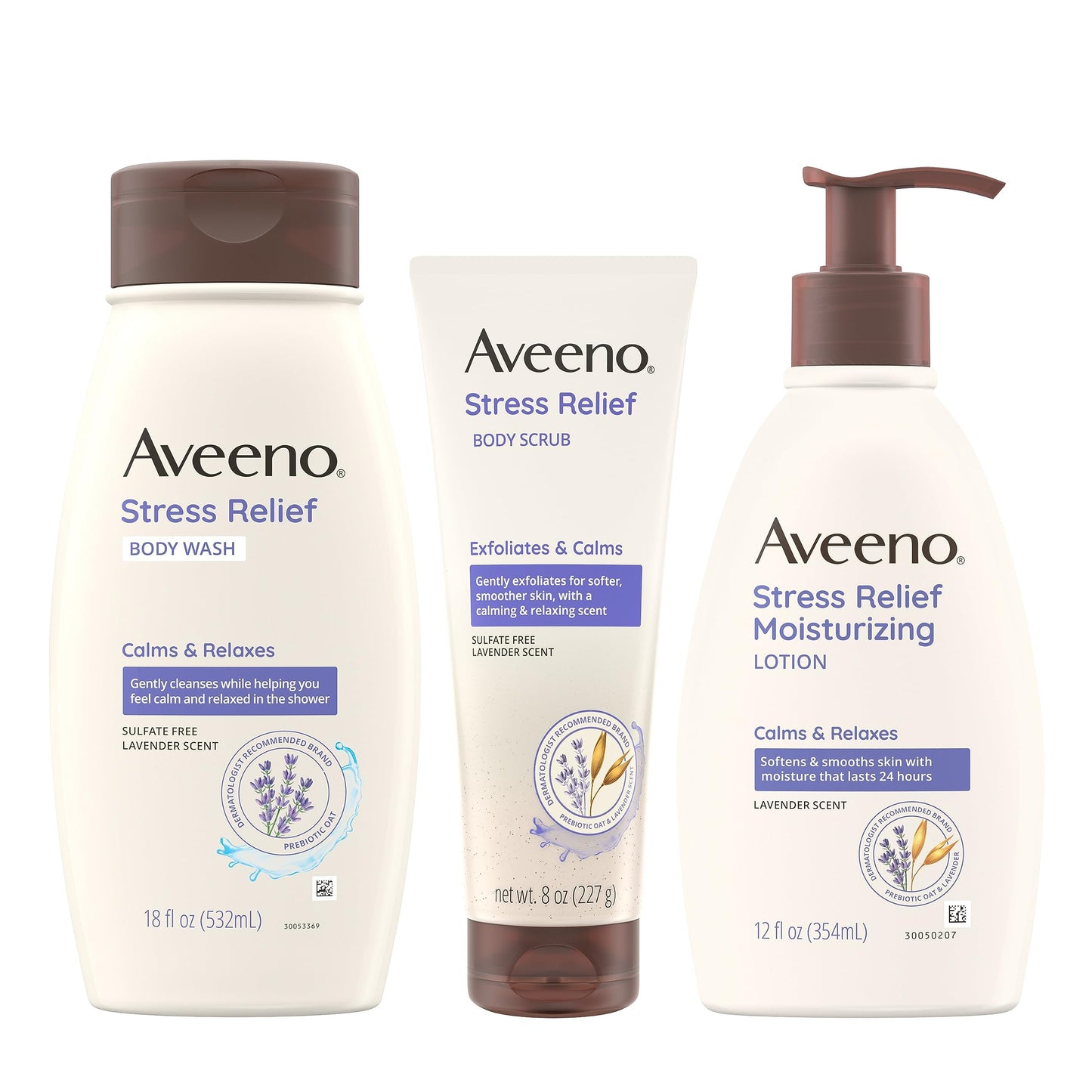 Aveeno Stress Relief, Lotion, Body Wash & Scrub Bundle