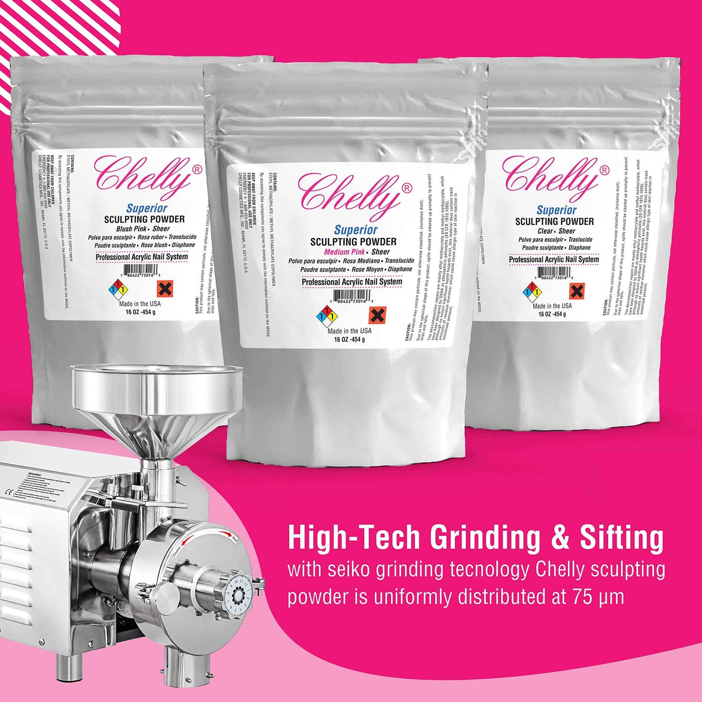 YSSER Chelly Superior Sculpting Powder Clear Blush Pink Medium Pink 16 oz