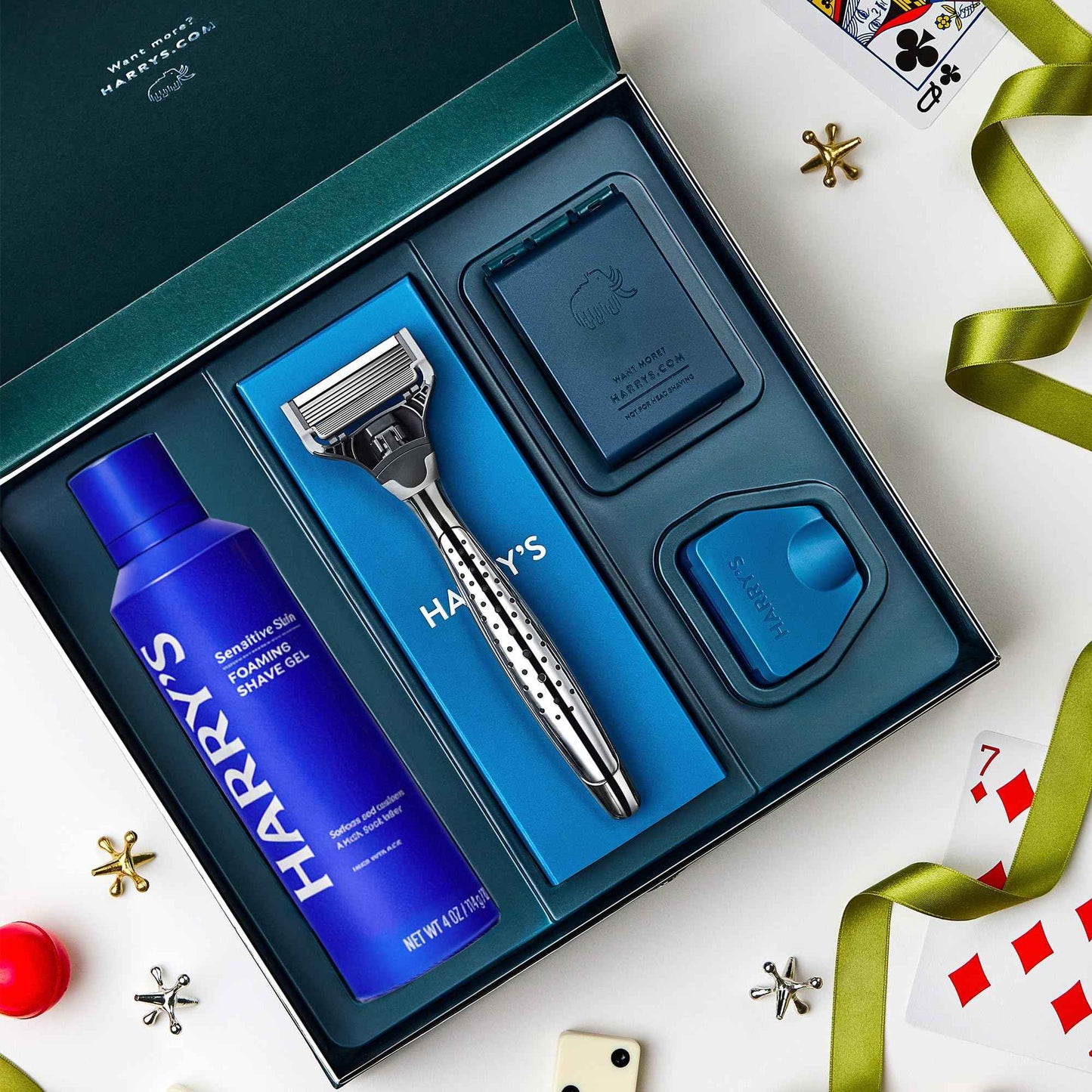 Harry's Shaving Gift Set for Men - 1 Razor Handle (Craft Edition), 3 Original Razor Blade Refills, Foaming Shave Gel & Travel Blade Cover - German Engineered