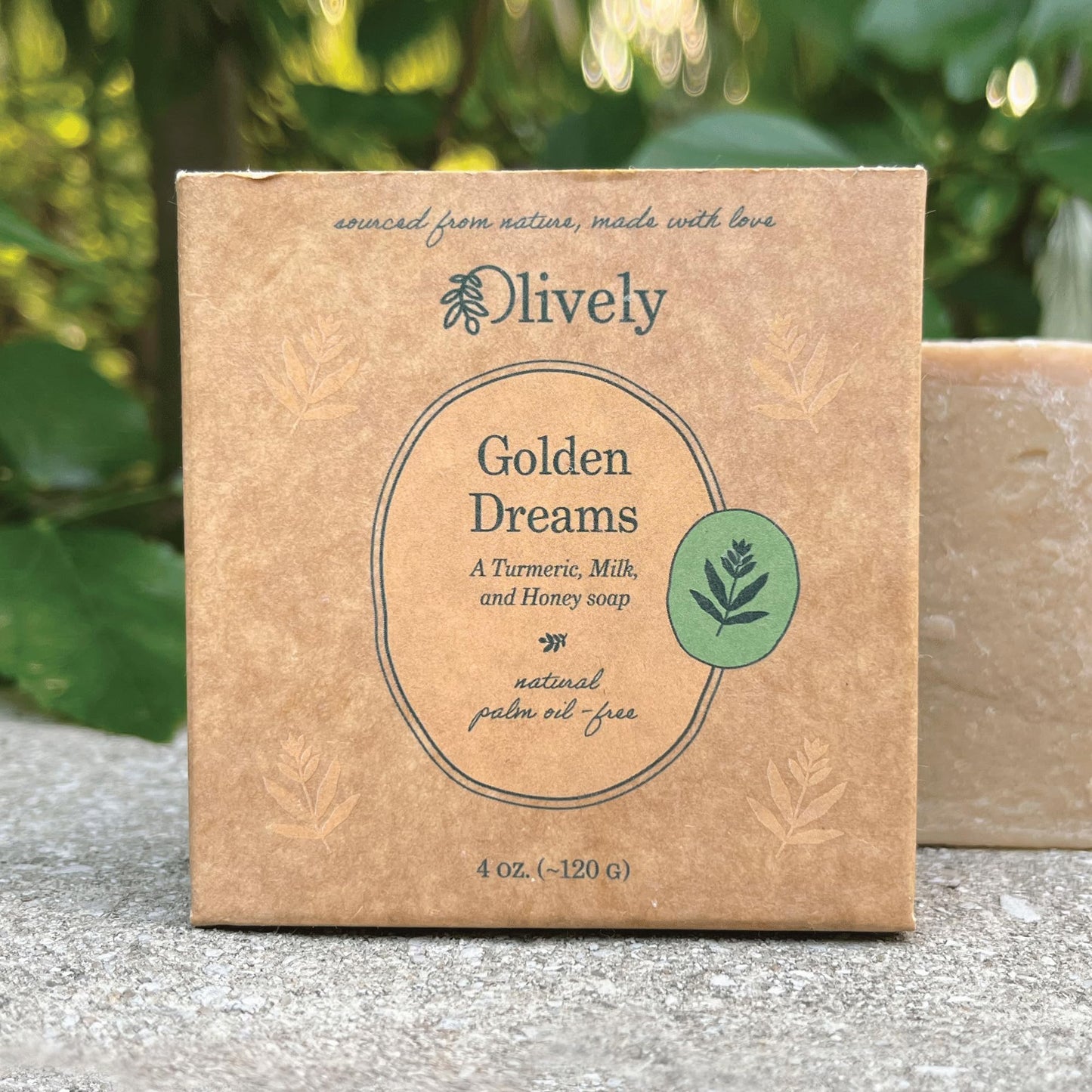 Olively Golden Dreams - A Turmeric, Honey, and Goatmilk Soap